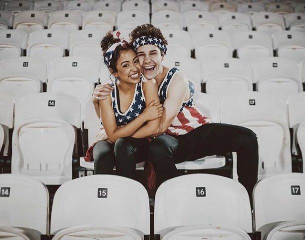 She started dating David Dobrik