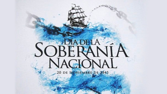 El 20 de noviembre se conmemora el Día de la Soberanía Nacional, en homenaje a la batalla de Vuelta de Obligado de 1845 La fecha se oficializa por medio de la Ley N° 20.770