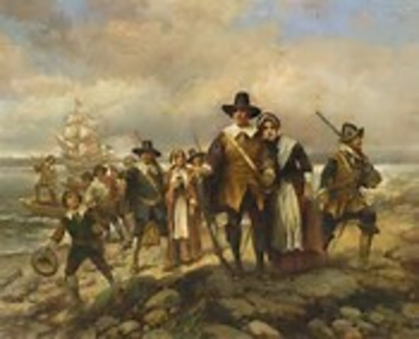 THE PILGIMS SAW LAND IN THE DISTANCE