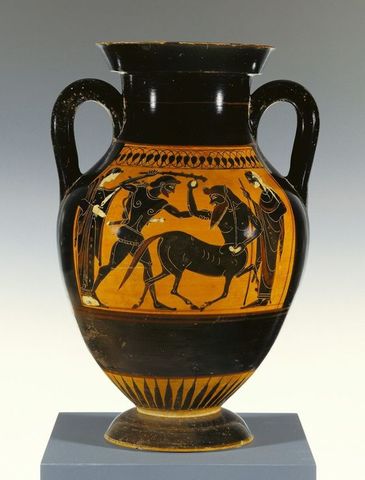 High point of Greek styled black pottery.
