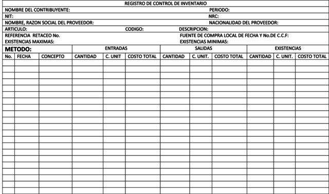 Tarjetas de Inventario Kardex