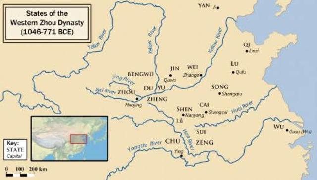 The state of Qin becomes a close ally of the Zhou.