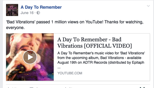 Bad vibrations 1 million mark