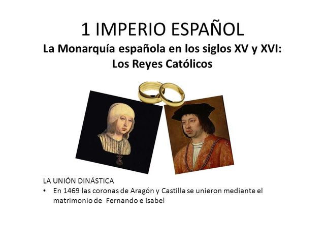 Los reyes católicos reúnen las coronas de Aragón y Castilla