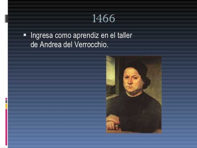 Ingresa como aprendiz en el taller de Andrea del Verrocchio