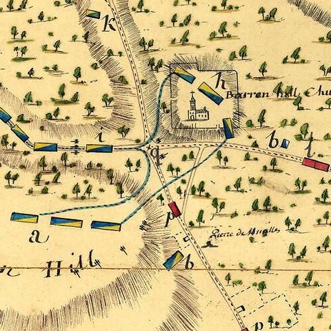 Battle of Barren Hill. Lafayette with 550 people successfully evade British onslaught