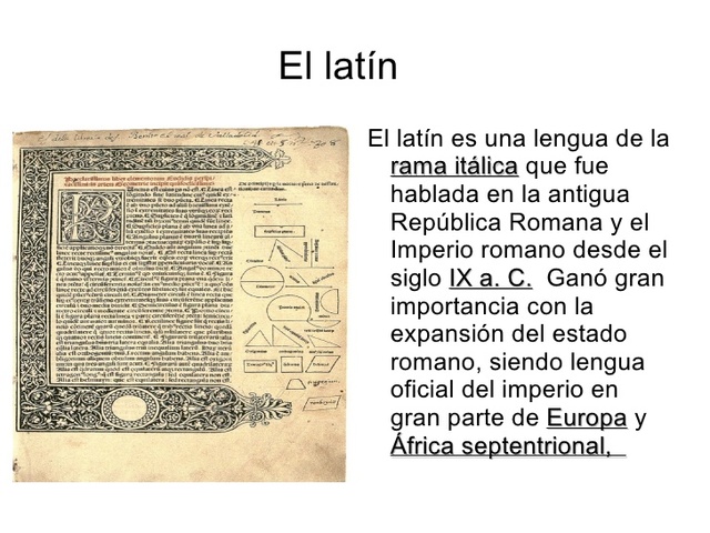 Llatí (llengua oficial)