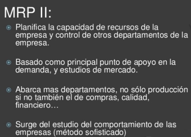 APLICACIÓN TEÓRICA DEL MRP II