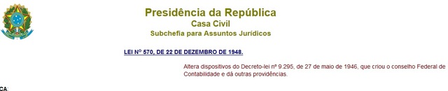 Criação da Lei nº 570/48