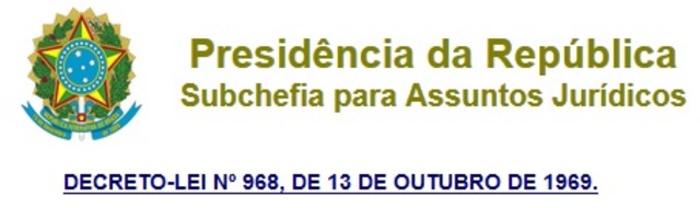 Criação do Decreto-Lei nº 968/69