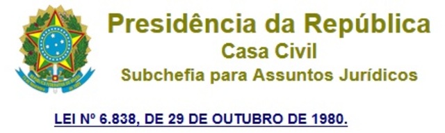 Publicação da Lei nº 6.838/80