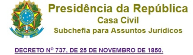 Publicação do Decreto 737
