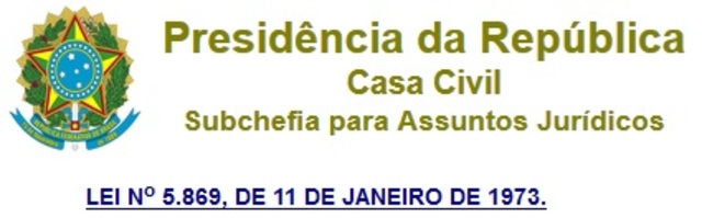 Publicação da Lei n°5.869