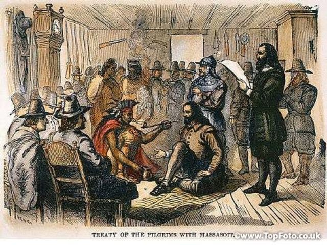A treaty with the native Americans( the Pilgrims and Wampanoag)