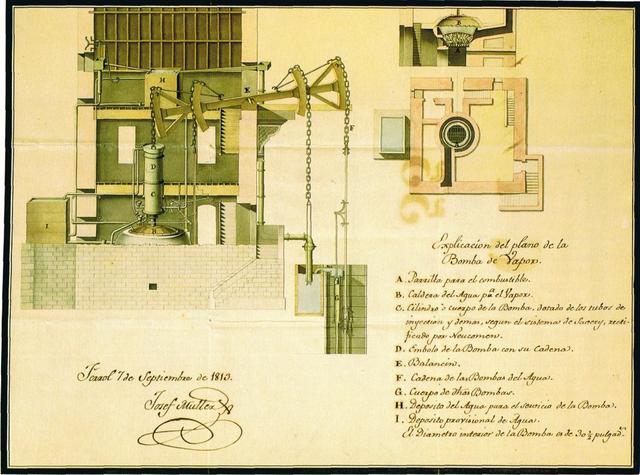 Primera máquina de vapor en España