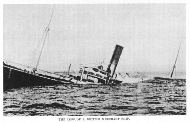 First Passenger Ship Sinks, the British Liner Falaba