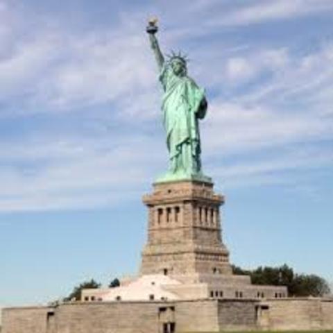 Construction of Statue of Liberty Begins
