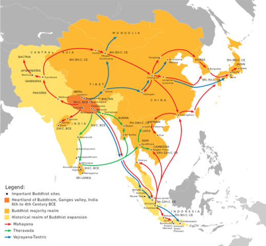 Spread of Buddhism and Hinduism 300 BCE - 100 BCE
