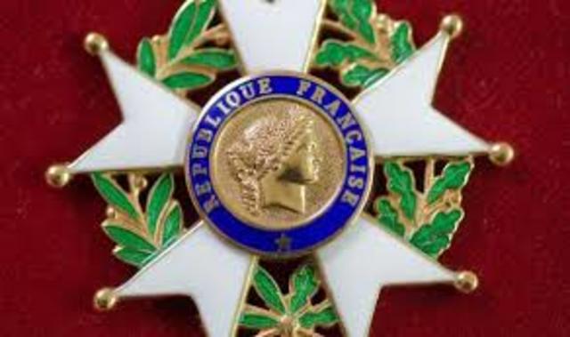 Frank gets the French Legion of Honor Medal