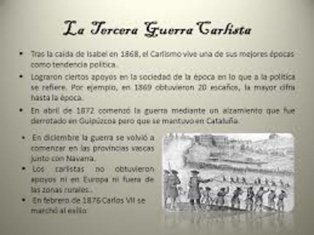 Comienzo de la 3ª Guerra Carlista