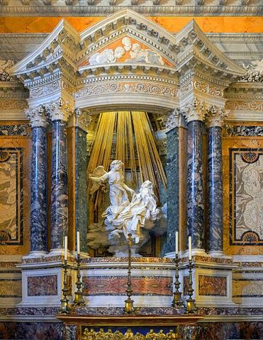 Bernini, Gian Lorenzo. Ecstacy of Saint Teresa. Conaro Chapel, Santa Maria della Vittoria, Vatican City, 1645.