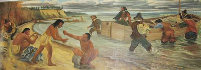 Men landed on the banks of James River.