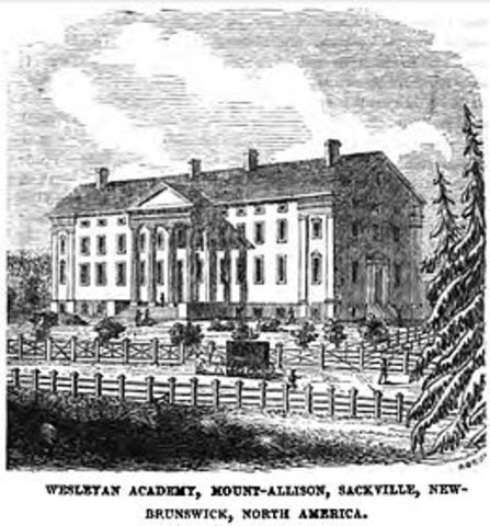 Mount Allison University accepts the first woman student in Sackville, N.B.