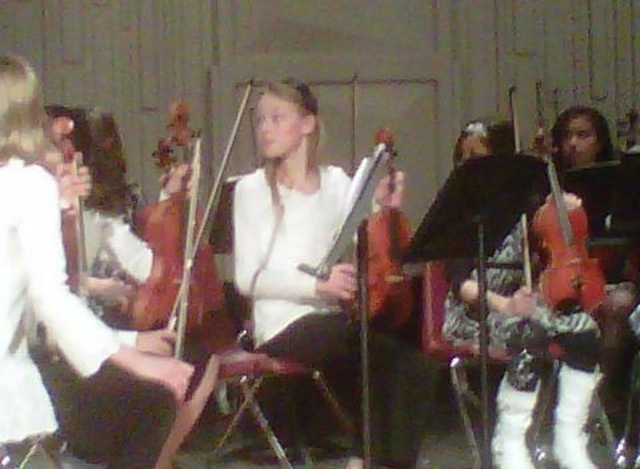 Ho mia prima lezione di violino.