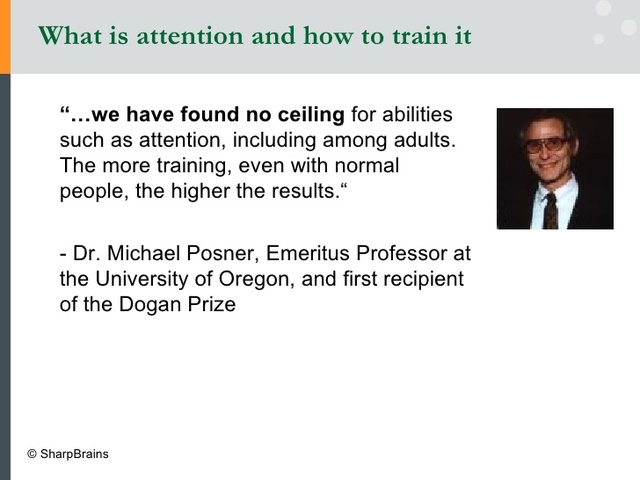 Estudios de Posner sobre la entrenabilidad de la atención