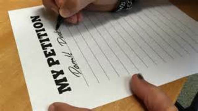 signing a petition