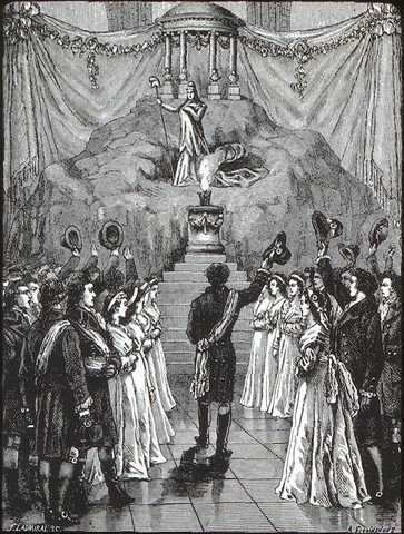 A public ceremony dedicated to reason is held in Notre Dame