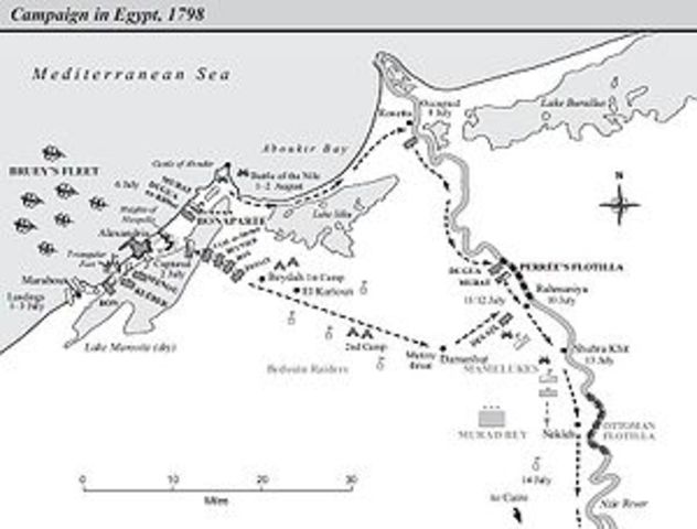 Napoleon is supposed to invade Britain; goes to Egypt instead