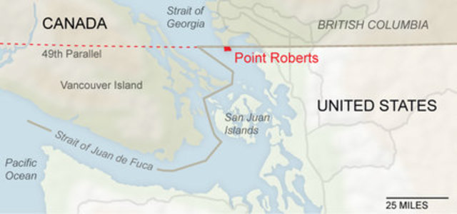 Canadian Border Extended to West Coast