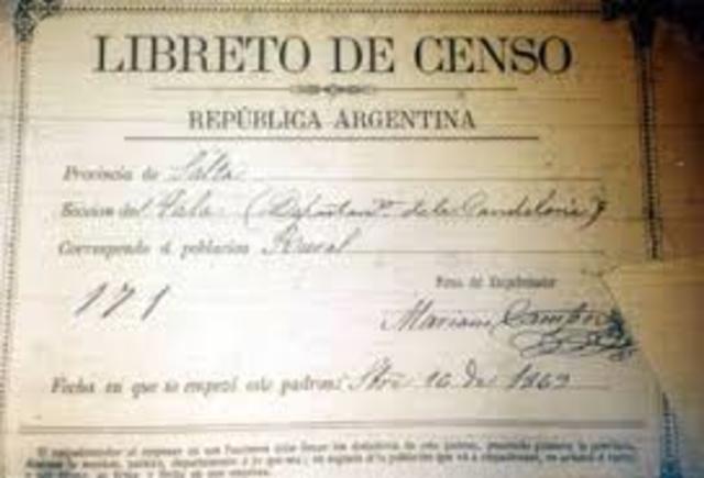 Primer censo nacional. Bajo la presidencia de Sarmiento.