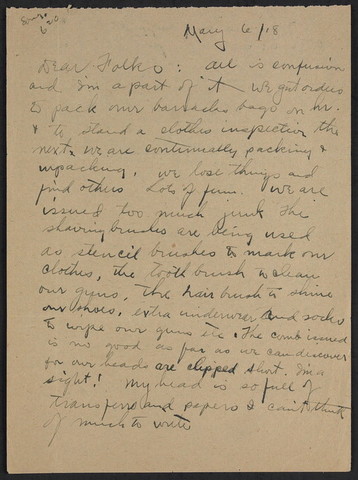 Charles Stanley Lamb - Letter to his Folks