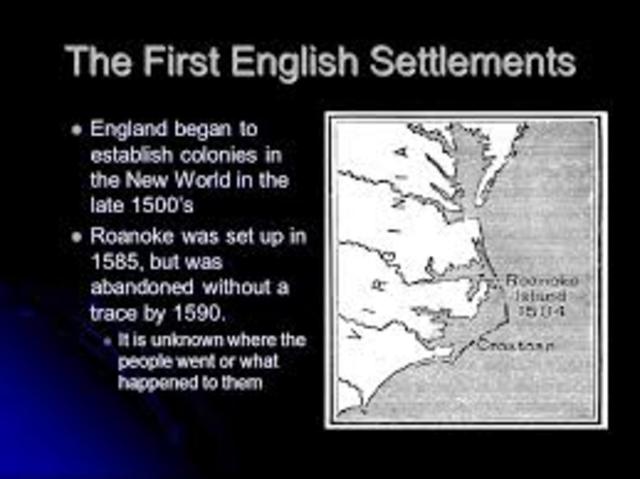 England establish colonies