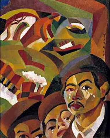 Gee, Yun. Where is My Mother. Oil on canvas, Estate of Yun Gee, 1926-1927.