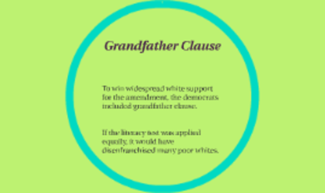 Supreme court declares "Grandfather Clause" unconstitutional.