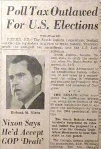 24th amendment outlaws poll taxes
