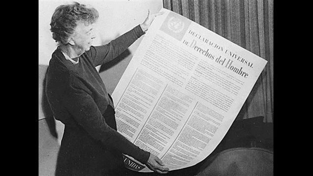 eleanor gives the declaration of human rights