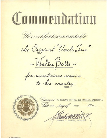 Got  a certificate for Uncle Sam.