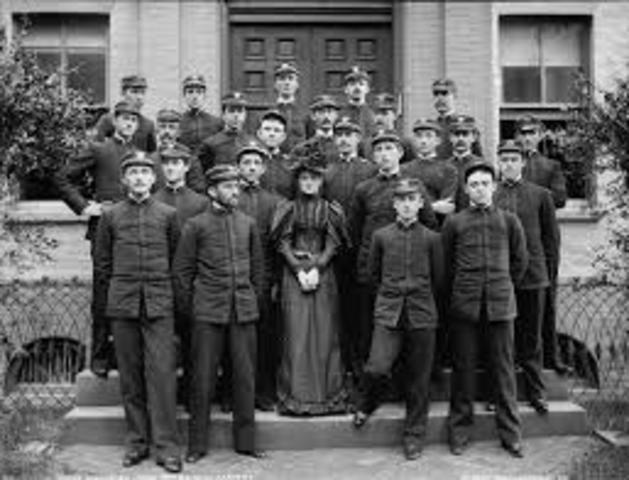 The first class of the United States Naval Academy students graduate.