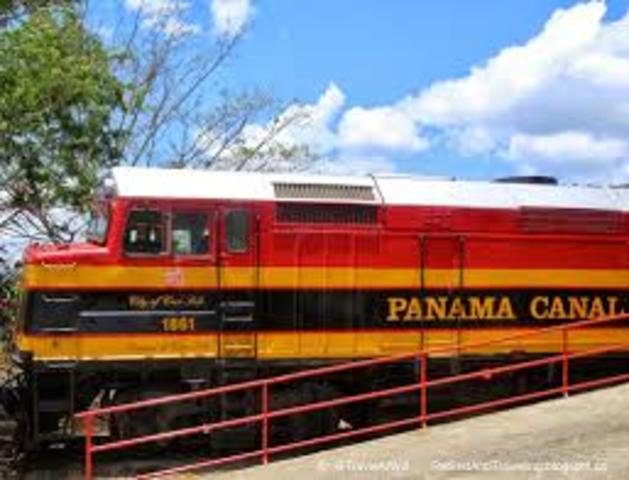 The first locomotive runs from the Atlantic Ocean to the Pacific Ocean on the Panama Railway.