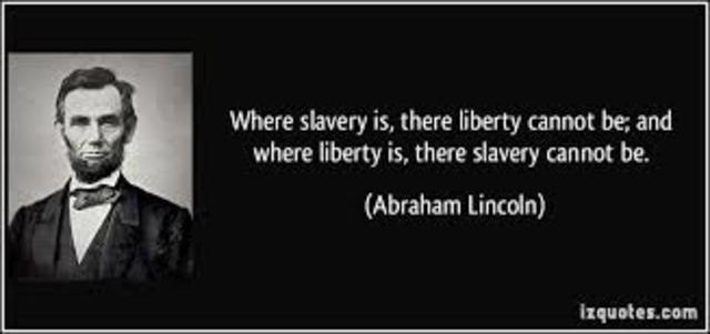Abraham Lincoln declares slavery in Confederate states unlawful