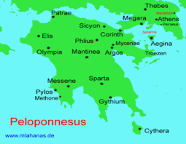 people begin settling on peloponnesus