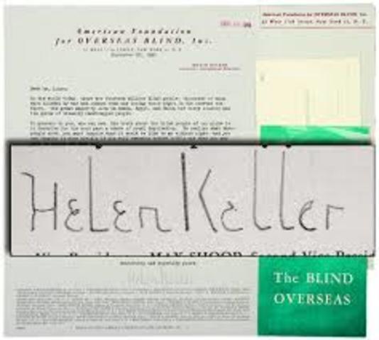 She became counsler of the American Foundation of Overseas Blind