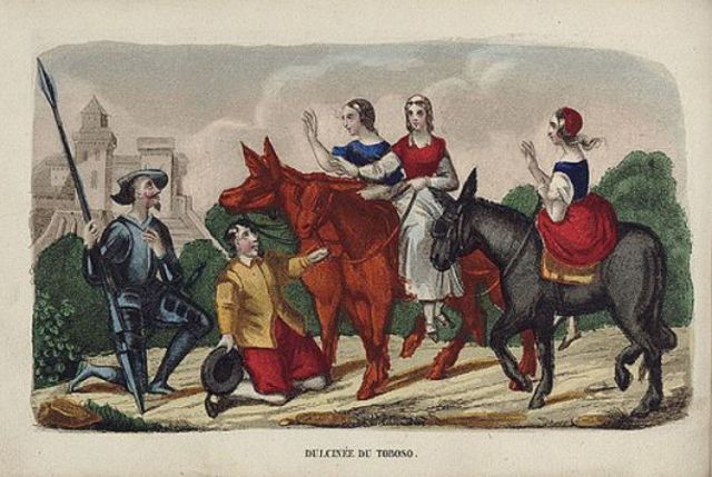 Sancho le dice a su amo que ve a dulcinea