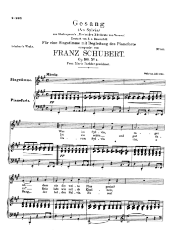 "An Sylvia" ("Who is Sylvia?")