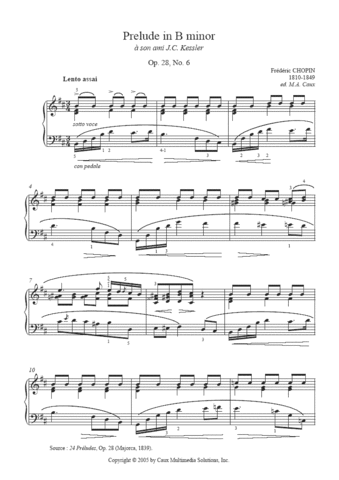 Prelude, op. 28, no. 6 in B Minor