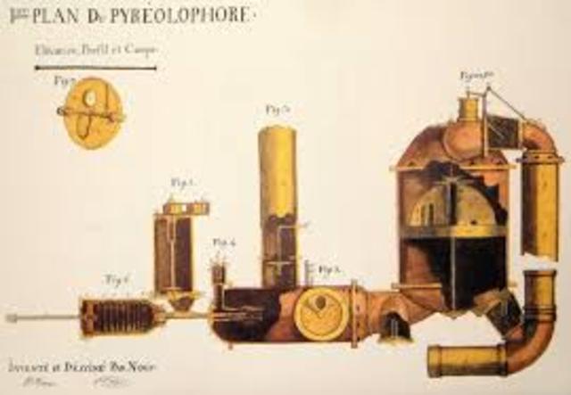 Nicephore Niepce installs the first internal combustion engine on a boat. This is called a Pyreolophore.